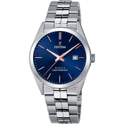 Festina Classic F20437/B - bracciale e cassa acciaio - quadrante blu con datario
