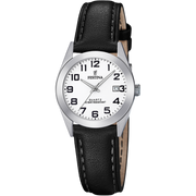 Festina Classic F20447/1 - cinturino pelle nero - cassa acciaio - quadrante bianco con datario