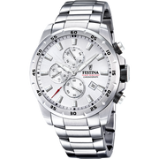 Festina Timeless Chronograph F20463/1 - bracciale e cassa acciaio - quadrante argento con cronografo e datario