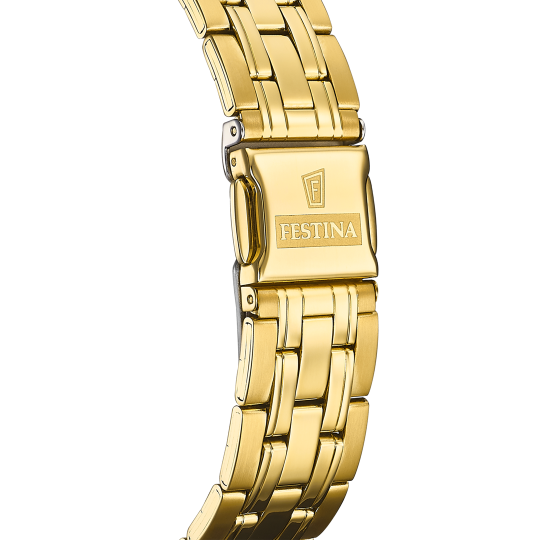 Festina Classic F20513/1 - bracciale e cassa acciaio placcato oro giallo - quadrante bianco con datario