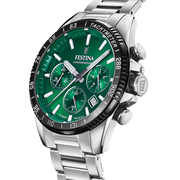 Festina Timeless Chronograph F20560/4 - bracciale e cassa acciaio - quadrante verde con cronografo e datario