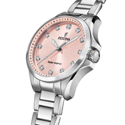 Festina Solar energy F20654/2 - bracciale e cassa acciaio - quadrante rosa con brillanti 