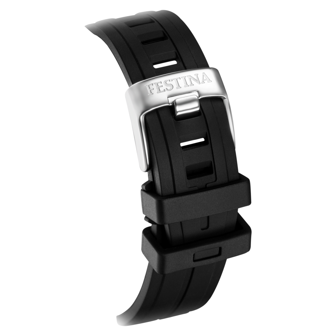 Festina The originals F20664/3 - cinturino nero in gomma - quadrante nero con datario - cassa acciaio