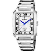 Festina On the Square F20677/1 - cassa e bracciale acciaio - quadrante argento - datario