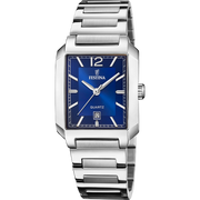 Festina On the square F20679/3 -bracciale e cassa acciaio - quadrante blu con datario - rettangolare