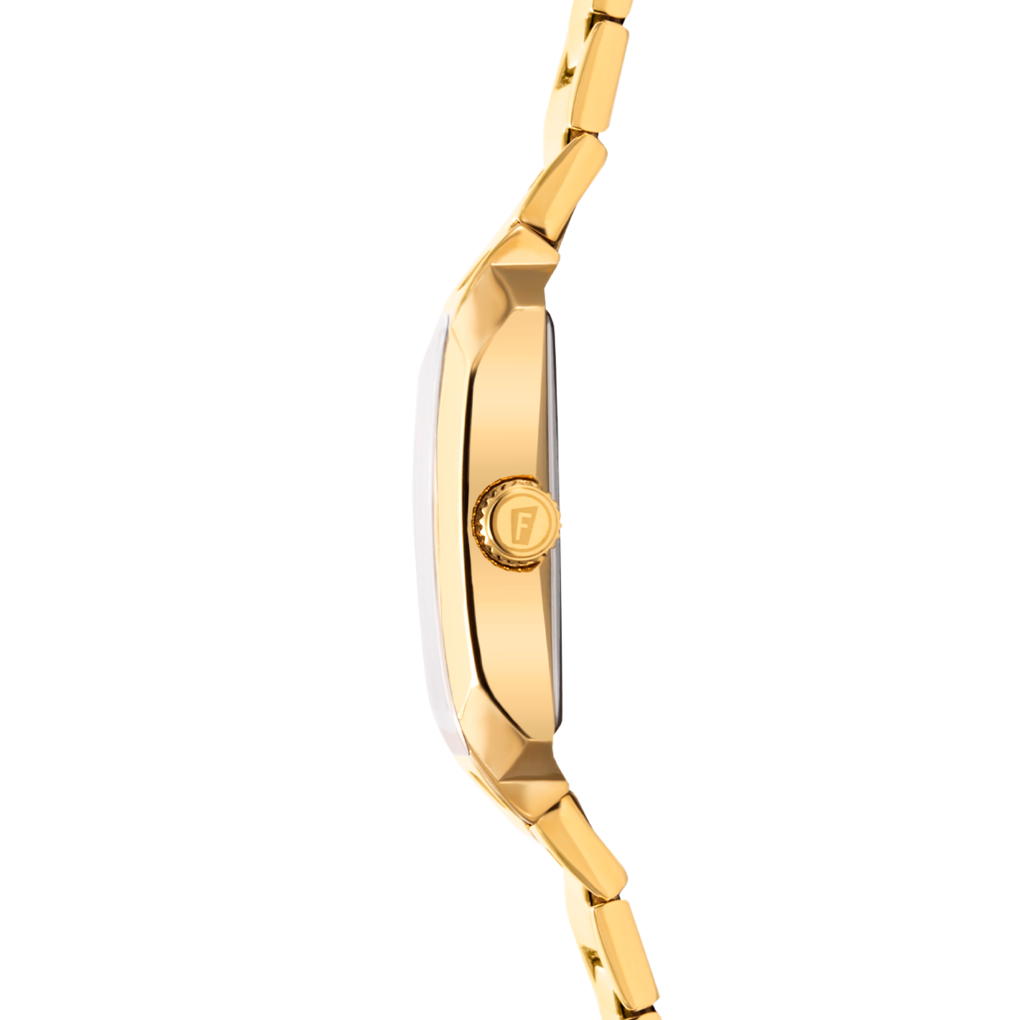 Festina On the square F20680/1 - bracciale e cassa oro giallo - quadrante bianco con datario
