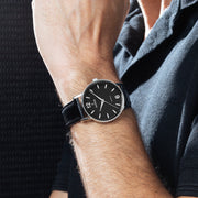 Festina Classics F20690/4 - cinturino nero pelle - cassa acciaio - quadrante nero con indici argentati - polso