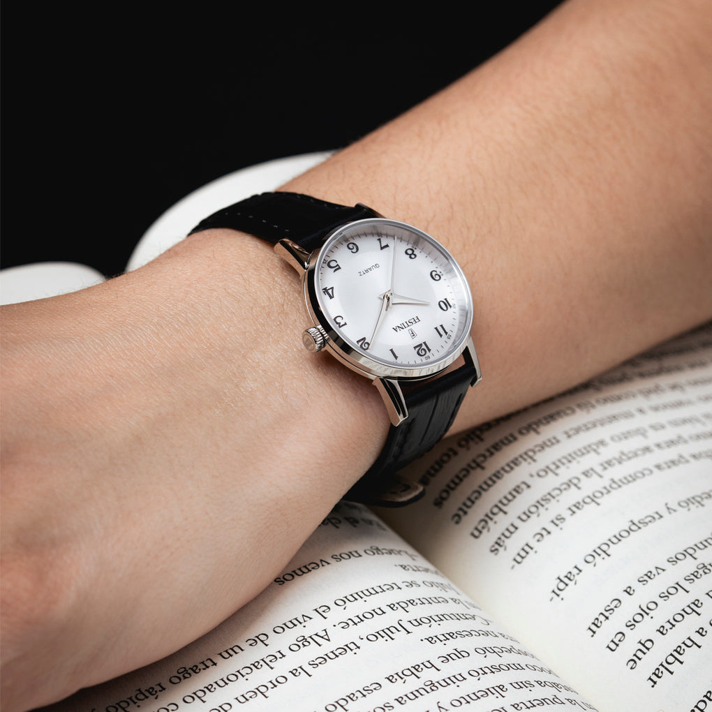 Festina Classic F20691/1 - cinturino pelle nero - cassa acciaio - quadrante argento - polso