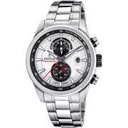 Festina Timeless Chronograph F20694/1 - bracciale e cassa acciaio - quadrante grigio con cronografo e datario