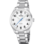 Festina Classic F20736/1 - bracciale e cassa acciaio - quadrante argento con datario