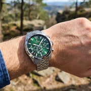 Festina Timeless chronograph F20742/5 - bracciale e cassa acciaio - quadrante verde con datario e cronografo - polso