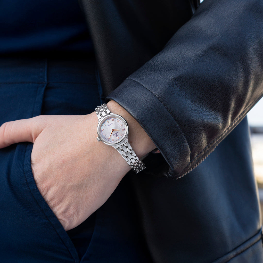 Festina Mademoiselle F20744/1 - bracciale e cassa acciaio - quadrante madreperla con brillanti - polso