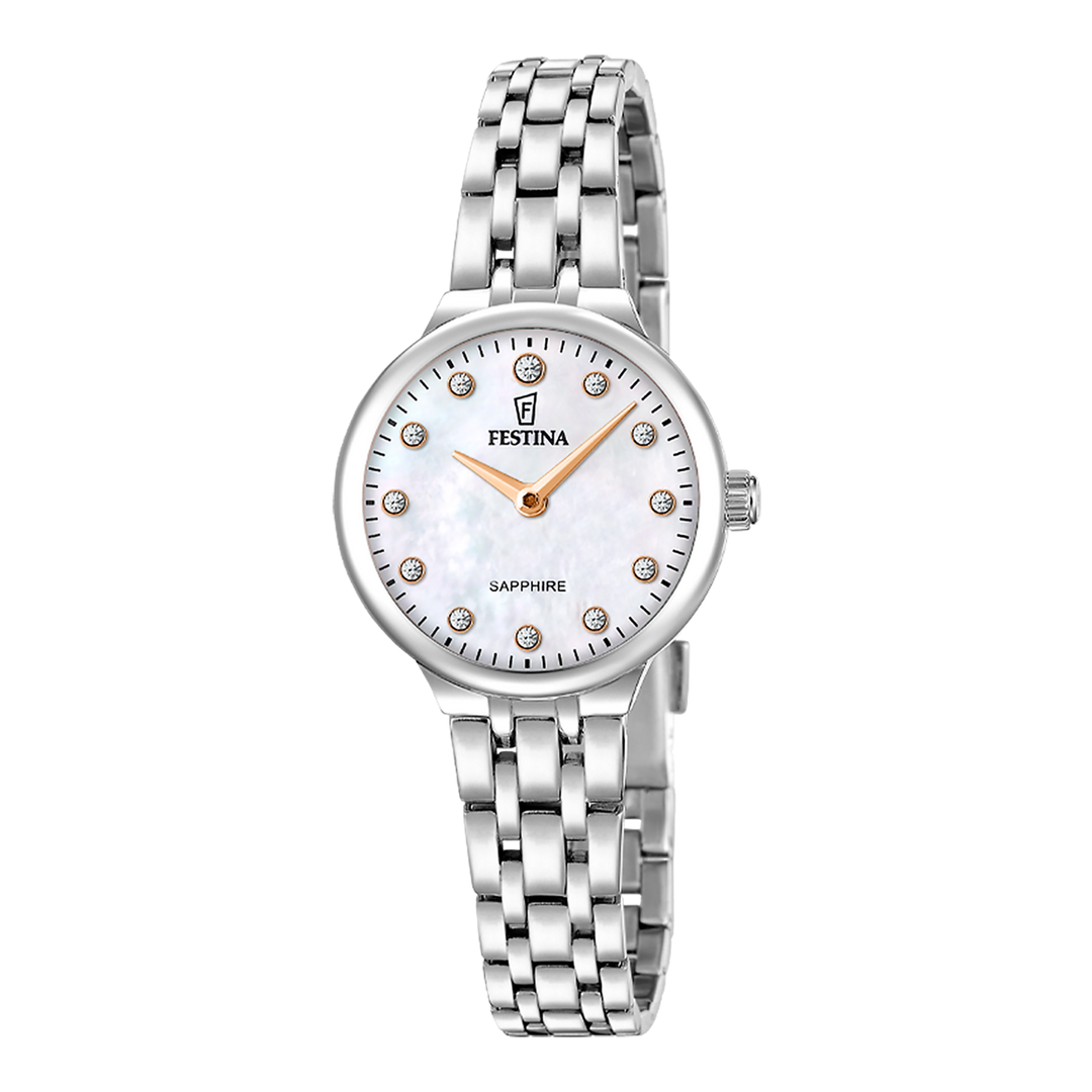 Festina Mademoiselle F20744/1 - bracciale e cassa acciaio - quadrante madreperla con brillanti