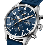 Load image into Gallery viewer, IWC Pilot’s Watch Chronograph Le Petit Prince IW378011 - cinturino gomma blu - cassa acciaio - quadrante blu con cronografo e datario