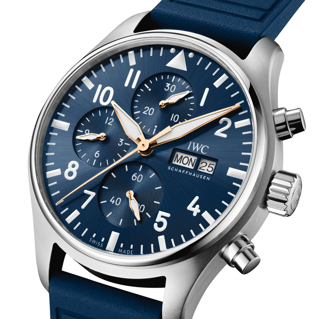 IWC Pilot’s Watch Chronograph Le Petit Prince IW378011 - cinturino gomma blu - cassa acciaio - quadrante blu con cronografo e datario