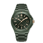 IWC Ingenieur Automatic 42 IW338902 - bracciale e cassa ceramica verde oliva scuro - quadrante verde scuro con datario