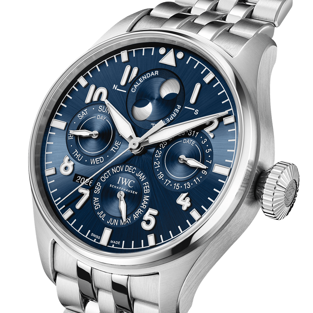 IWC Big Pilot’s Watch Perpetual Calendar Proset Le Petit Prince IW329601 - bracciale e cassa acciaio - quadrante blu con calendario perpetuo