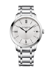 Baume & Mercier Classima 10883 - bracciale e cassa acciaio - quadrante argento con datario