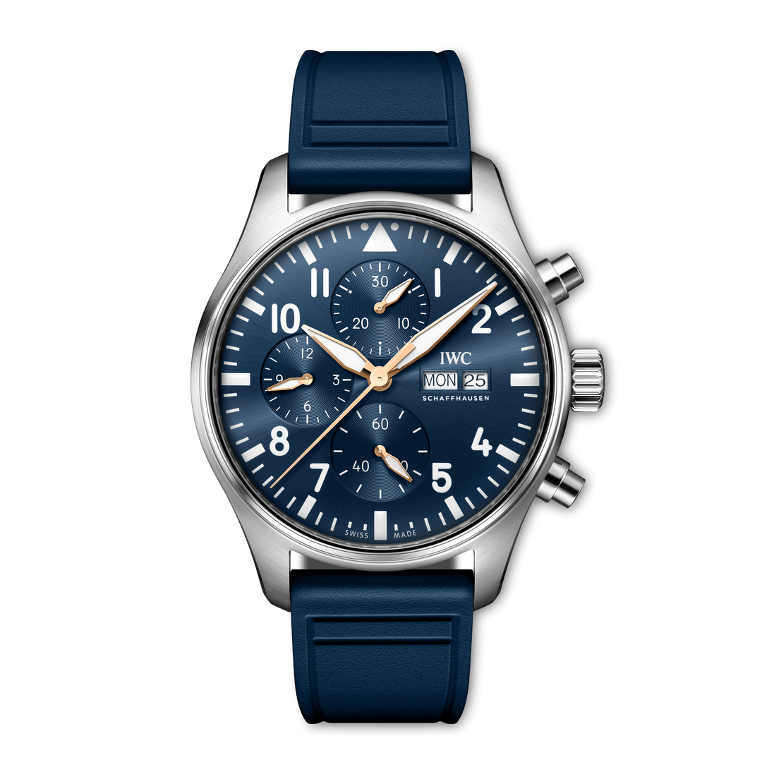 IWC Pilot’s Watch Chronograph Le Petit Prince IW378011 - cinturino gomma blu - cassa acciaio - quadrante blu con cronografo e datario