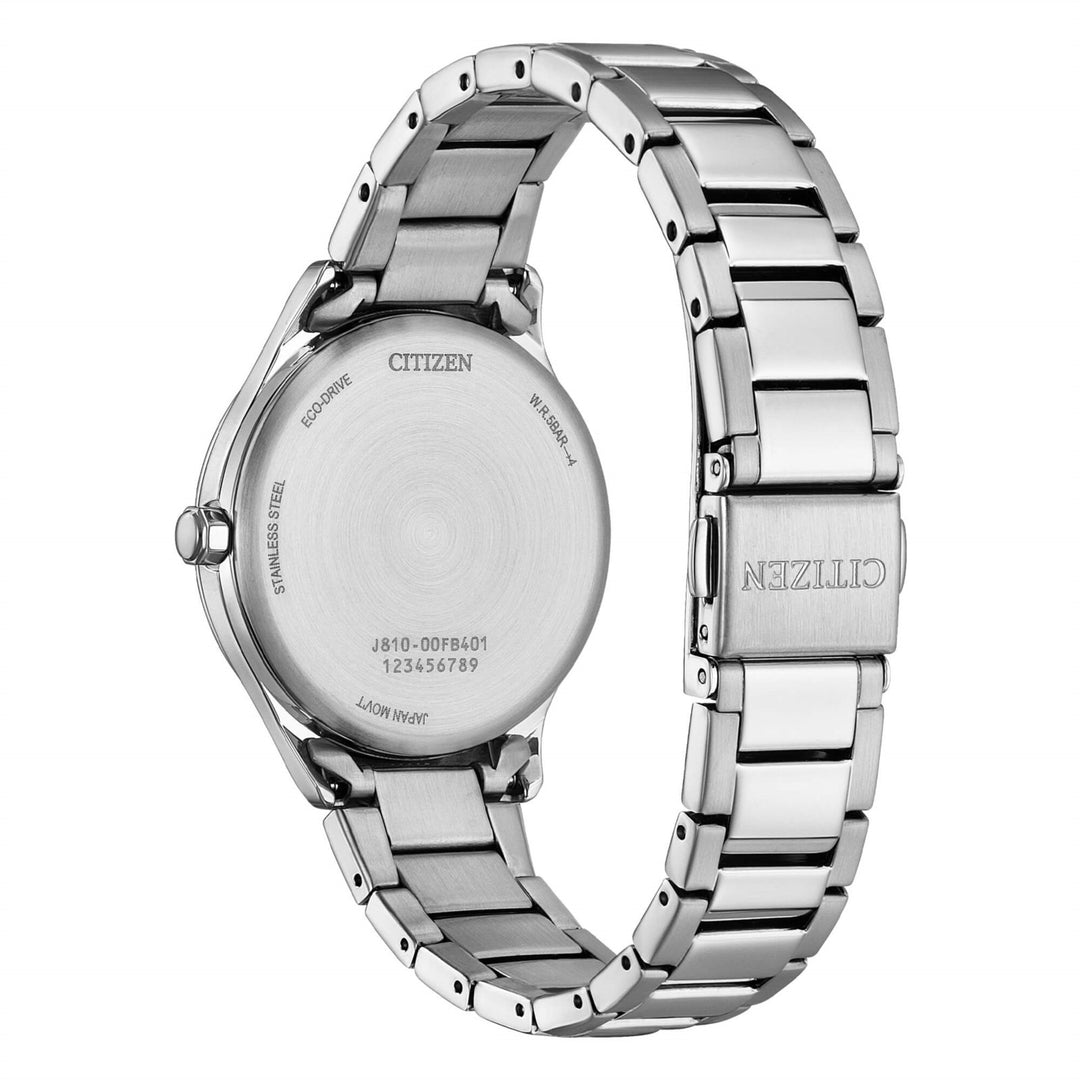 Citizen Lady FE6121-67L - bracciale e cassa acciaio - quadrante azzurro con datario - fondello