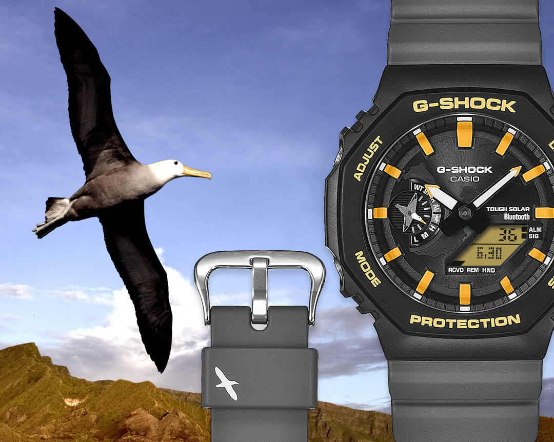 Casio G-SHOCK x Charles Darwin Foundation GA-B2100DF-1AER - cinturino resina grigia - cassa resina nera - quadrante nero multifunzione