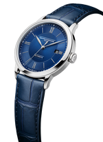 Load image into Gallery viewer, Baume &amp; Mercier Classima 10879 - cassa acciaio - cinturino pelle blu - quadrante blu con datario