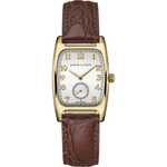 Load image into Gallery viewer, Hamilton American Classic Boulton Quartz H13431553 - cassa acciaio dorato - cinturino marrone in pelle - quadrante argento