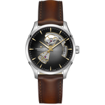 Load image into Gallery viewer, Hamilton Jazzmaster Open Heart Auto H32675581 - cassa acciaio - cinturino marrone in pelle - quadrante nero con movimento a vista