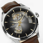 Load image into Gallery viewer, Hamilton Jazzmaster Open Heart Auto H32675581 - cassa acciaio - cinturino marrone in pelle - quadrante nero con movimento a vista