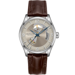 Load image into Gallery viewer, Hamilton Jazzmaster Open Heart Auto H32705521 - cassa acciaio - cinturino pelle marrone - quadrante beige con movimento a vista