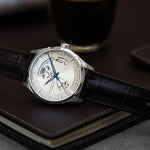Load image into Gallery viewer, Hamilton Jazzmaster Open Heart Auto H32705521 - cassa acciaio - cinturino pelle marrone - quadrante beige con movimento a vista