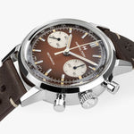 Load image into Gallery viewer, Hamilton American Classic Intra-Matic Chronograph H H38429591  - cassa acciaio - cinturino marrone in pelle - quadrante marrone con cronografo e tachimetro