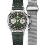 Load image into Gallery viewer, Hamilton American Classic Intra-Matic Chronograph H H38429861 - cassa acciaio - cinturino verde in pelle - quadrante verde con cronografo e tachimetro