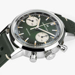 Load image into Gallery viewer, Hamilton American Classic Intra-Matic Chronograph H H38429861 - cassa acciaio - cinturino verde in pelle - quadrante verde con cronografo e tachimetro