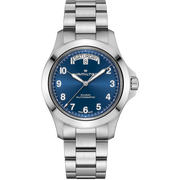 Hamilton Khaki Field King Day-date H64475140 - bracciale e cassa acciaio - quadrante blu con datario