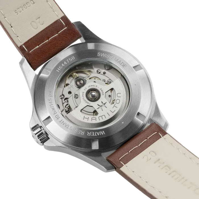 Hamilton Khaki Field King Day-date H64475531 - cassa acciaio - cinturino marrone in pelle - quadrante nero con datario
