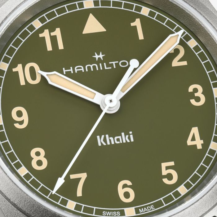 Hamilton Khaki Field Quartz H69301160 - bracciale e cassa acciaio  - quadrante verde cachi