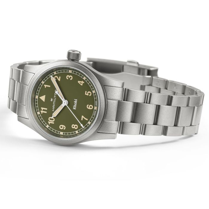Hamilton Khaki Field Quartz H69301160 - bracciale e cassa acciaio  - quadrante verde cachi