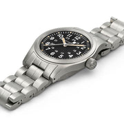 Hamilton Khaki Field Mechanical H69439131 - cassa e bracciale acciaio - quadrante nero