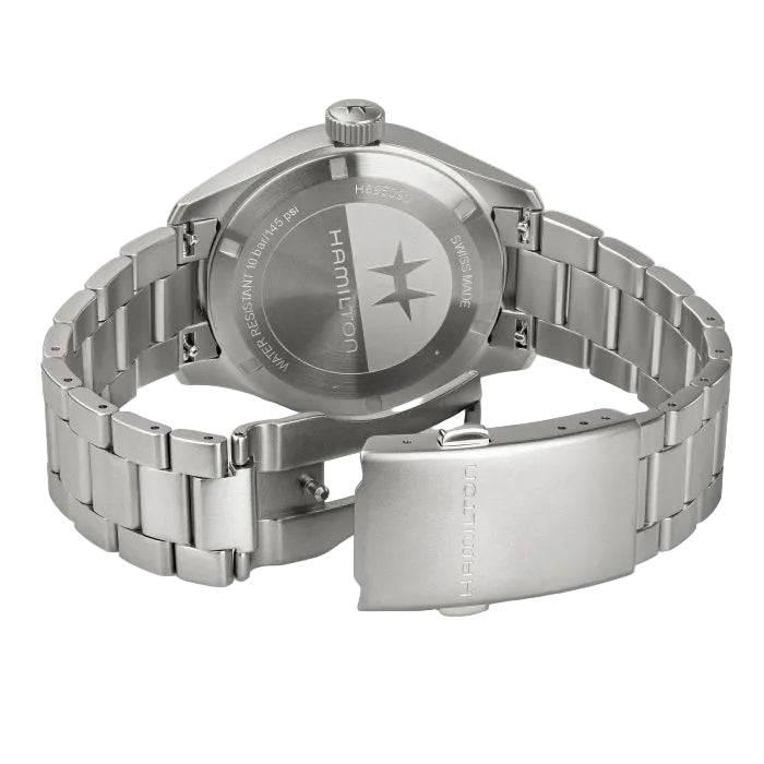 Hamilton Khaki Field Mechanical Power Reserve H69509130 - bracciale e cassa acciaio - quadrante nero con indicatore di carica