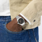 Load image into Gallery viewer, Hamilton Khaki Field Mechanical Power Reserve H69509130 - bracciale e cassa acciaio - quadrante nero con indicatore di carica - polso
