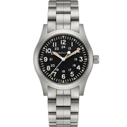 Hamilton Khaki Field Mechanical H69529133 - bracciale e cassa acciaio - quadrante nero