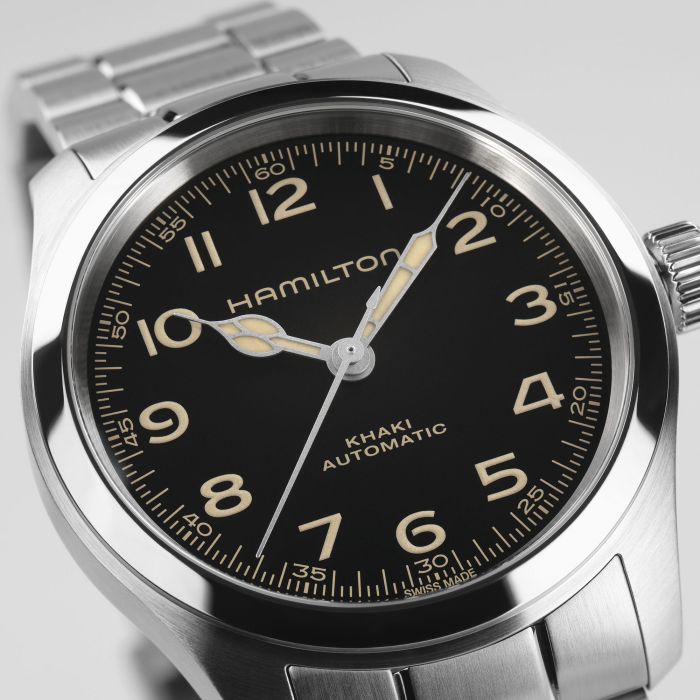 Hamilton Khaki Field Murph H70405130 - bracciale e cassa acciaio - quadrante nero