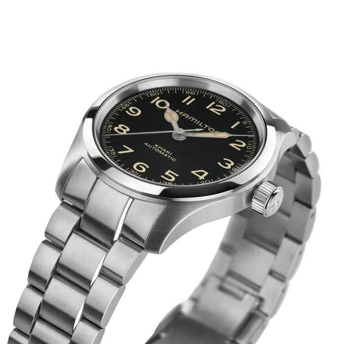 Hamilton Khaki Field Murph H70405130 - bracciale e cassa acciaio - quadrante nero
