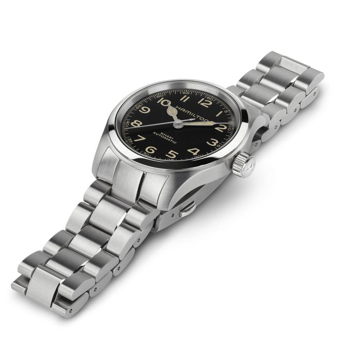 Hamilton Khaki Field Murph H70405130 - bracciale e cassa acciaio - quadrante nero