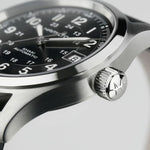 Load image into Gallery viewer, Hamilton Khaki Field Auto H70455733 - cassa acciaio - cinturino nero pelle - quadrante nero con datario
