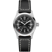 Hamilton Khaki Field Auto H70455733 - cassa acciaio - cinturino nero pelle - quadrante nero con datario