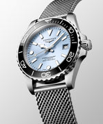 Load image into Gallery viewer, Longines Hydroconquest 39mm L3.779.4.99.6 - bracciale e cassa acciaio - quadrante azzurro ghiaccio con datario - ghiera ceramica nera
