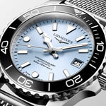 Load image into Gallery viewer, Longines Hydroconquest 39mm L3.779.4.99.6 - bracciale e cassa acciaio - quadrante azzurro ghiaccio con datario - ghiera ceramica nera