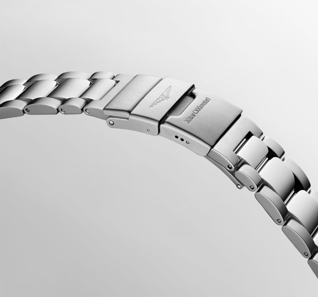 Longines Hydroconquest 41mm L3.781.4.76.6 - cassa e bracciale acciaio - quadrante grigio con datario